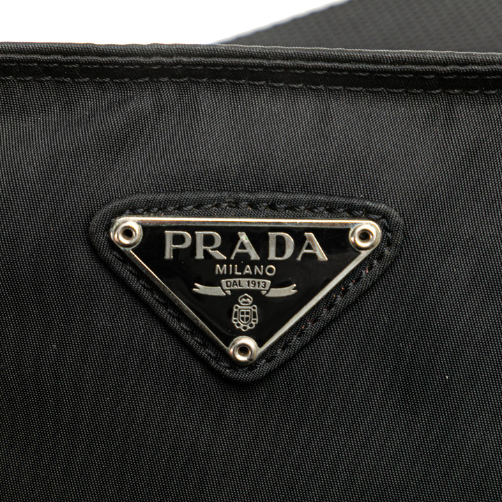 Prada Tessuto Zip Top Sac porté croisé Noir
