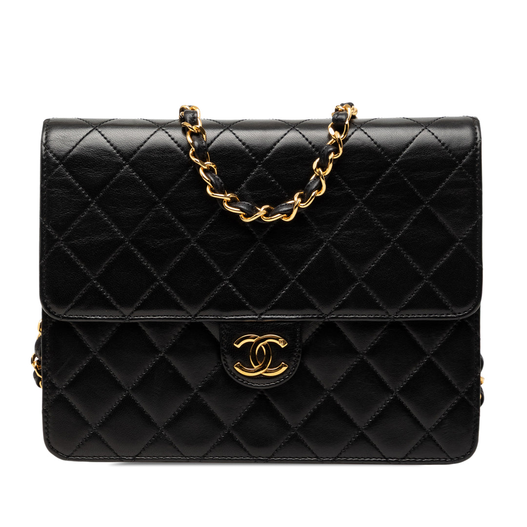 Chanel Small CC Matelassé Cuir d’agneau Simple rabat