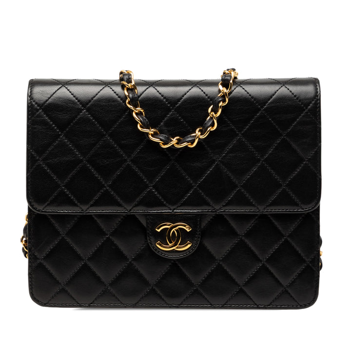 Chanel Small CC Matelassé Cuir d’agneau Simple rabat