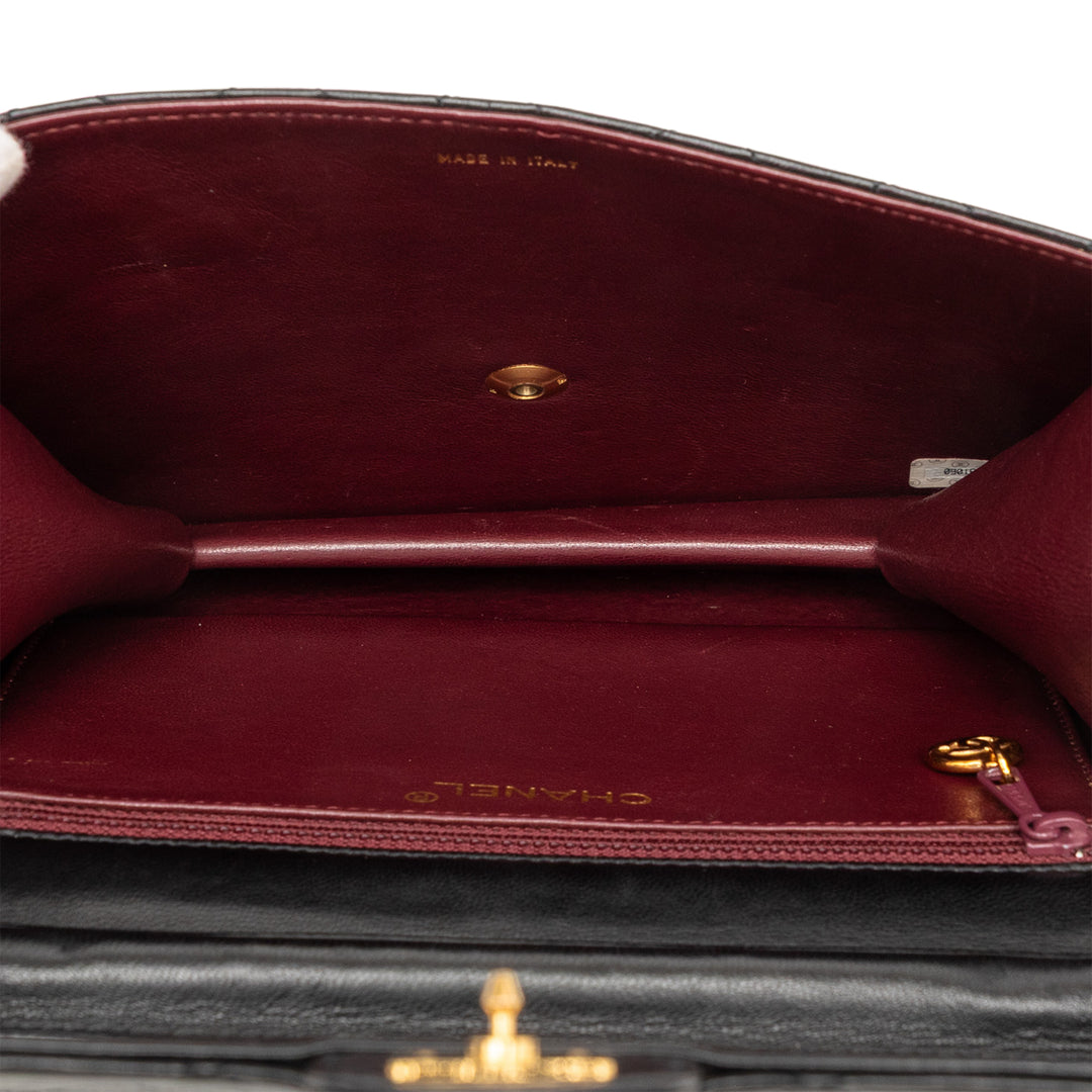 Chanel Small CC Matelassé Cuir d’agneau Simple rabat