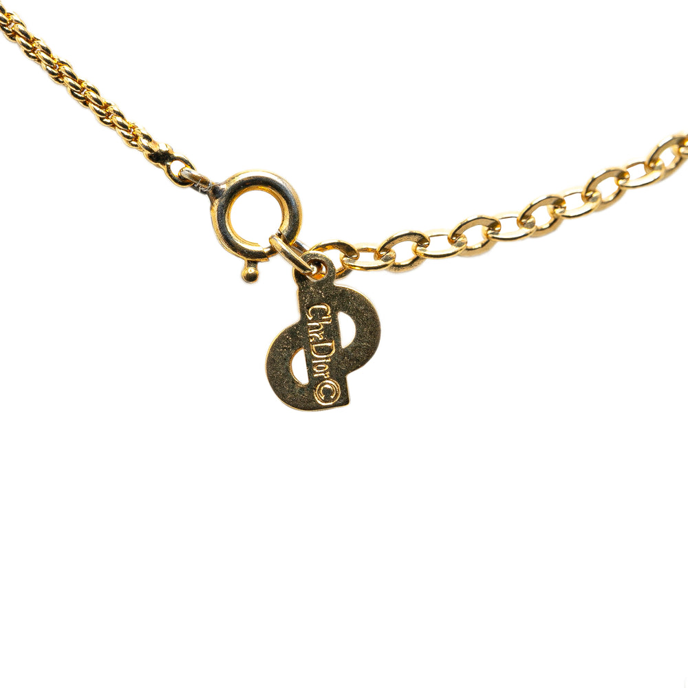 Gold Plated CD Logo Pendant Necklace Gold - Gaby Paris