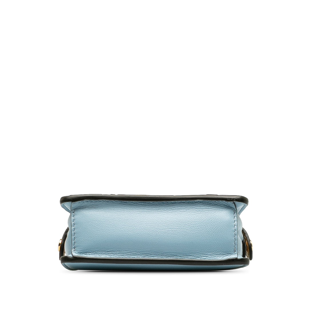 Fendi Nano Rainbow Inlay Peekaboo Satchel Blue - GABY PARIS