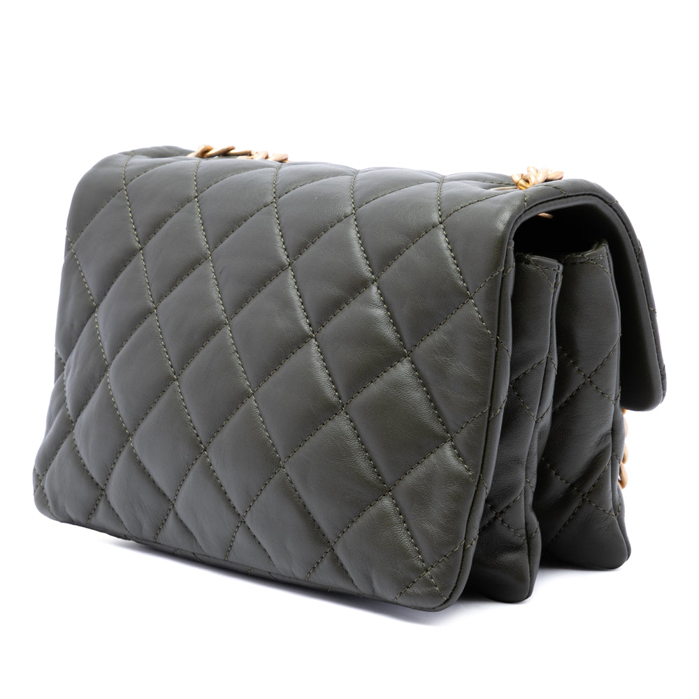 Chanel Matelassé Pillow Crush à rabat Petit Cuir d'agneau Marron – vue 2 – GABY PARIS
