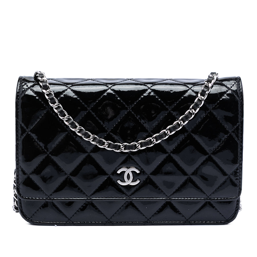 Chanel CC Matelassé Cuir verni Wallet on Chain