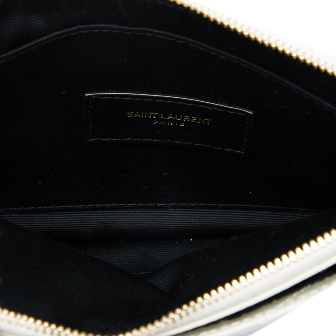 Saint Laurent Grain De Poudre Chevron Monogram Bill Pochette