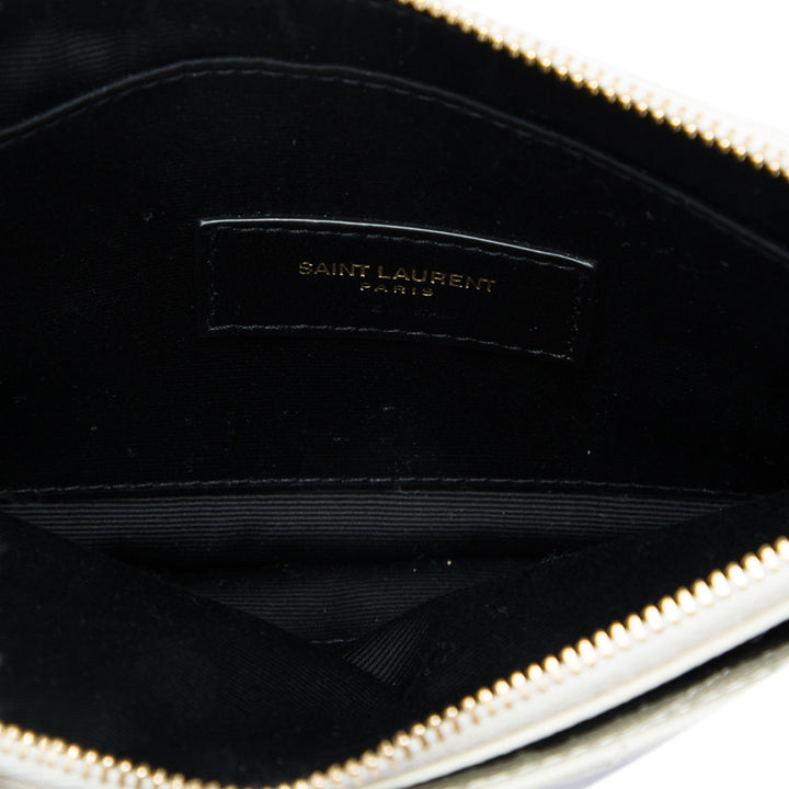 Saint Laurent Grain De Poudre Chevron Monogram Bill Pochette