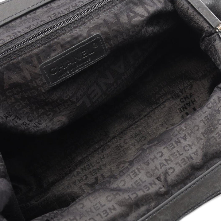 Lambskin Camellia Handbag Black - Gaby Paris