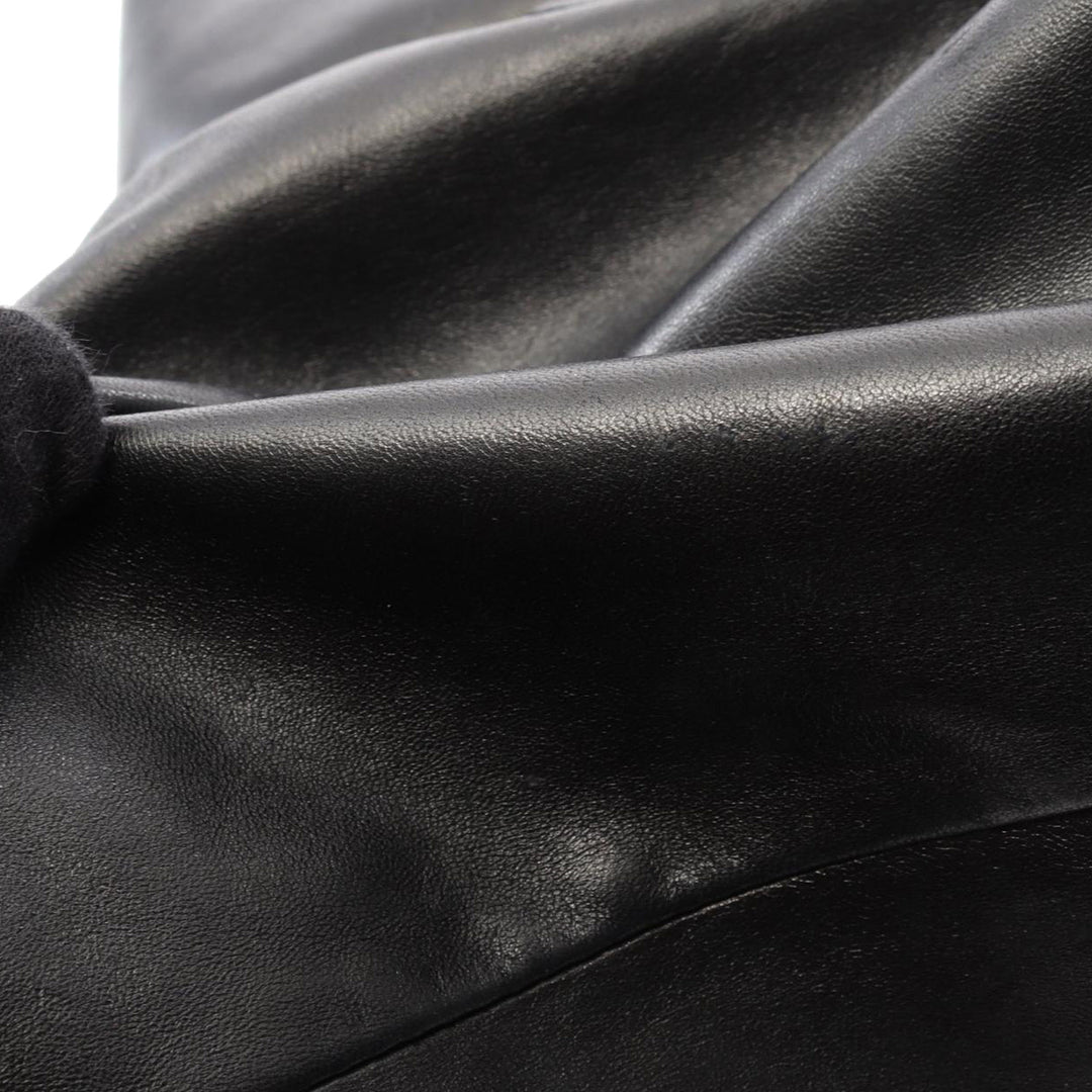 Lambskin Camellia Handbag Black - Gaby Paris