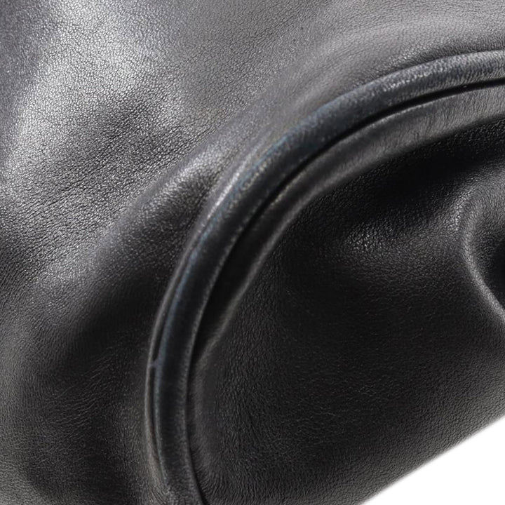 Lambskin Camellia Handbag Black - Gaby Paris