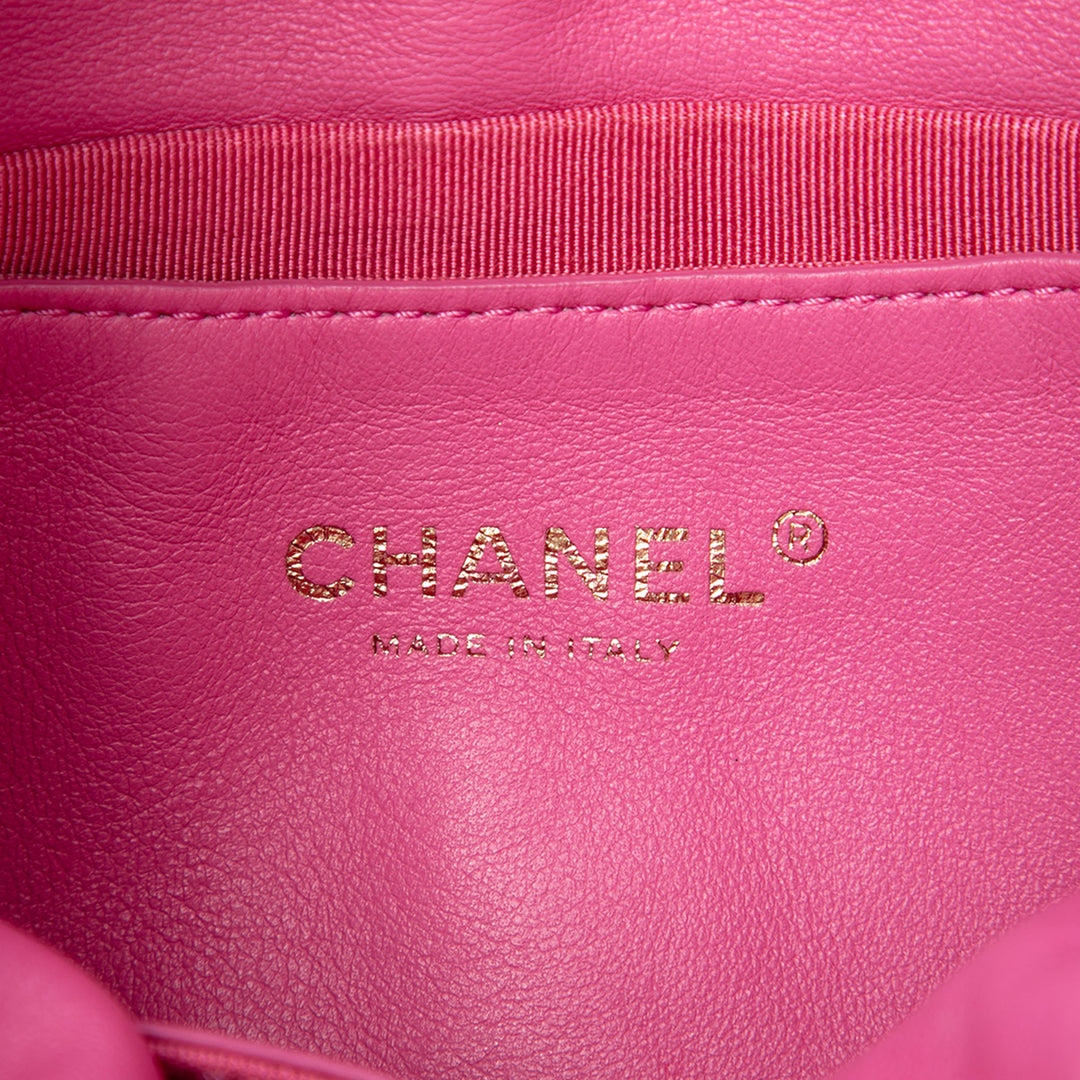 Chanel Sac seau CC Matelassé à cordon seau Petit Cuir caviar Rose – vue 5 – GABY PARIS