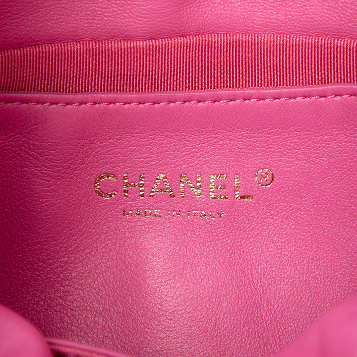 Chanel Sac seau CC Matelassé à cordon seau Petit Cuir caviar Rose – vue 5 – GABY PARIS