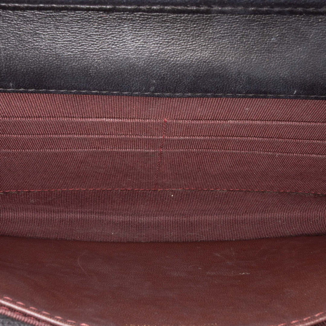 CC Chevron Lambskin Wallet On Chain Black - Gaby Paris