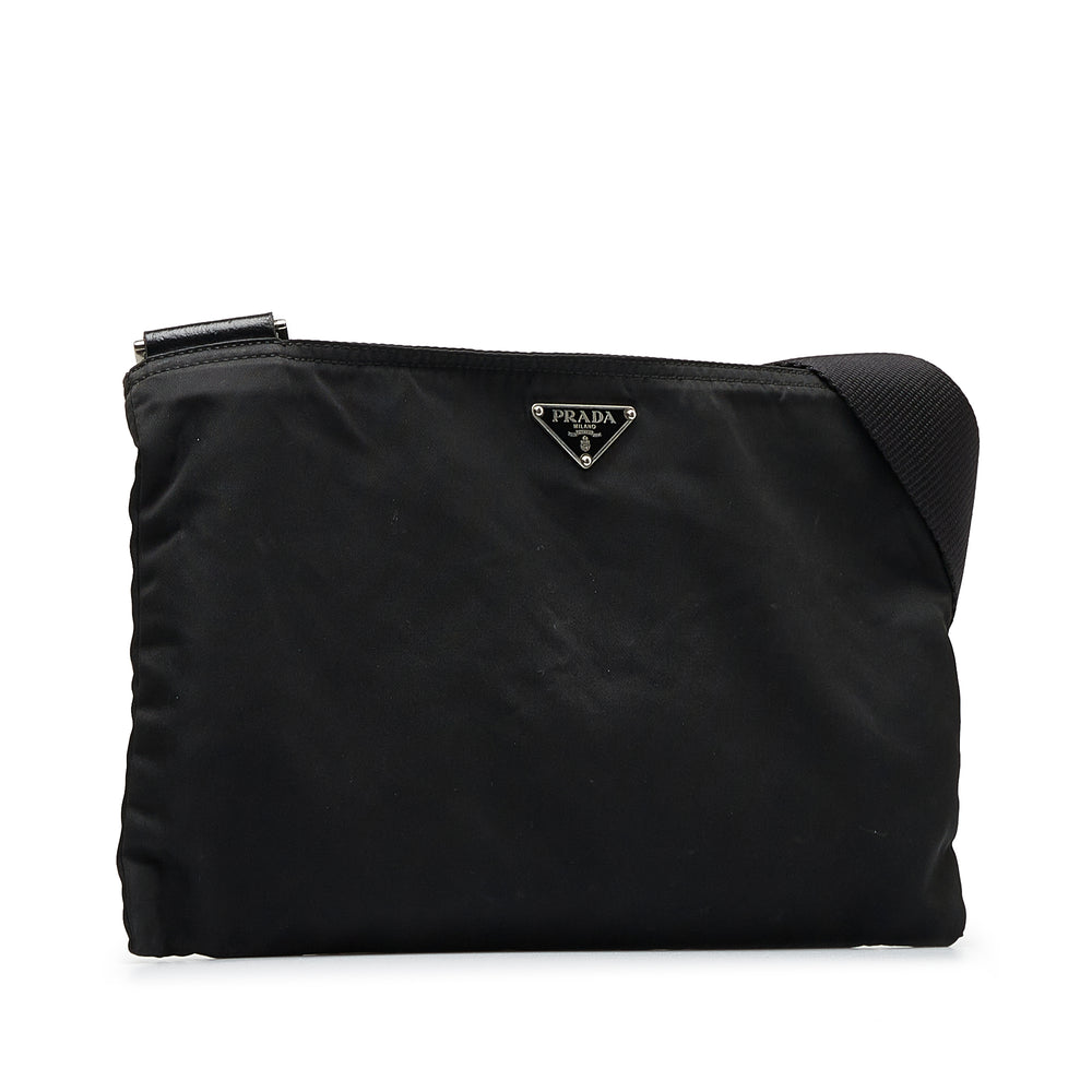 Tessuto Zip Top Crossbody Black - Gaby Paris