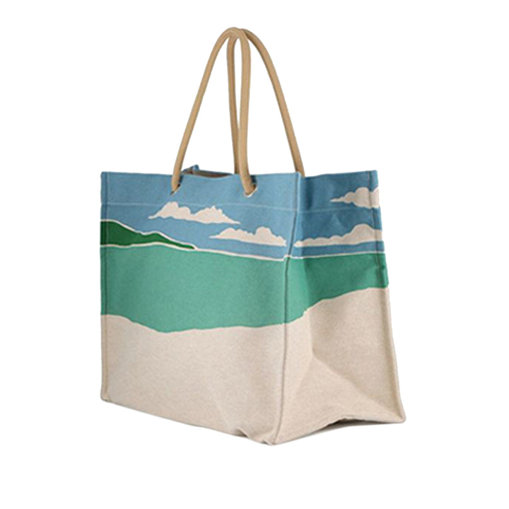 Hermès Toile Escale a la Plage Beach Sac