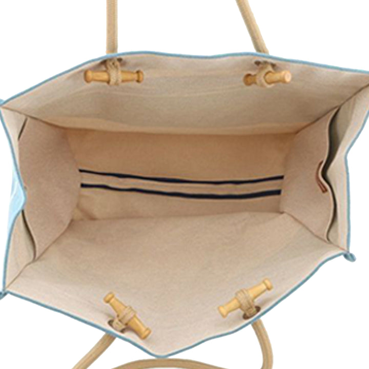 Hermès Toile Escale a la Plage Beach Sac