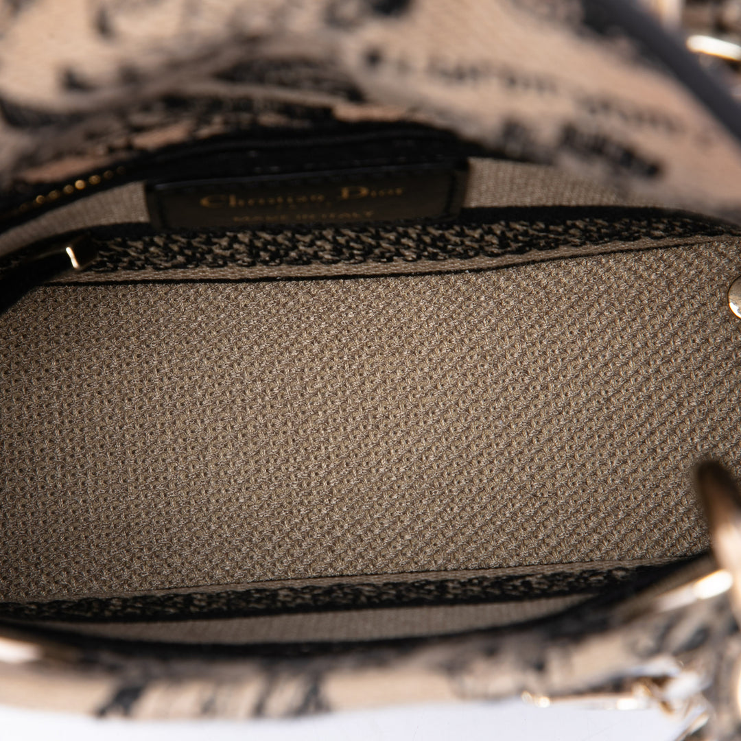 Dior Mini brodé Toile Plan de Paris Lady D Lite