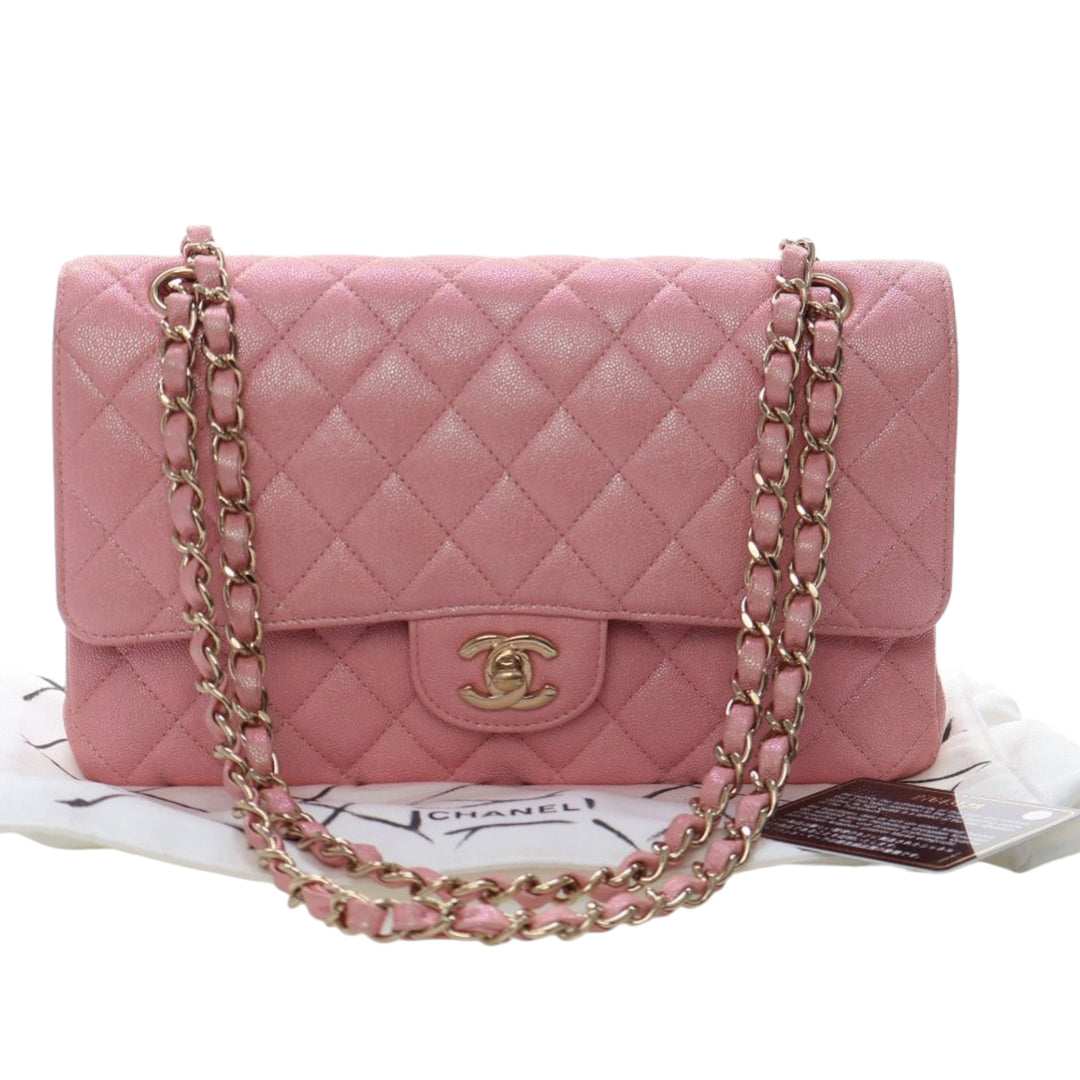 Chanel Medium Classic Iridescent Caviar Double rabat