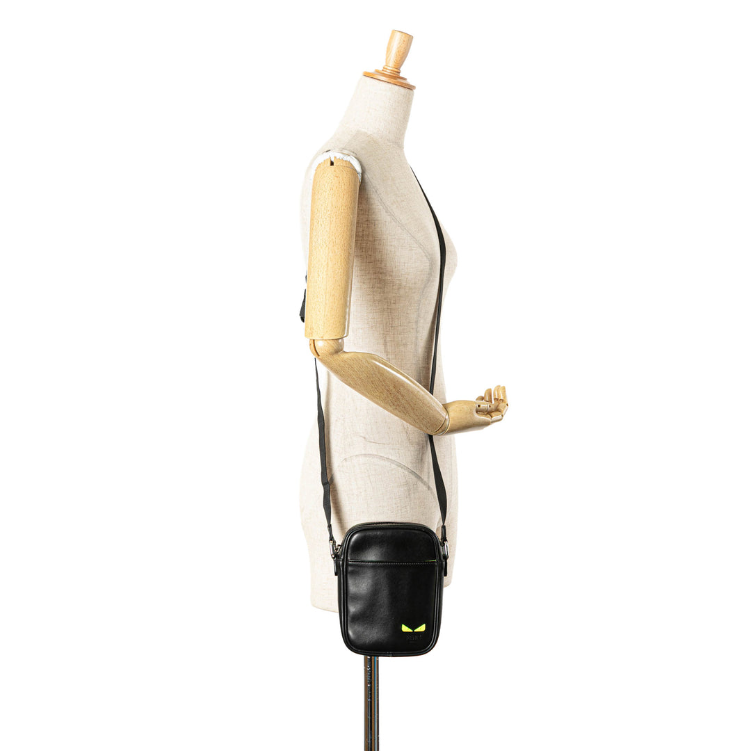 Small Leather Monster Bug Crossbody Black - Gaby Paris