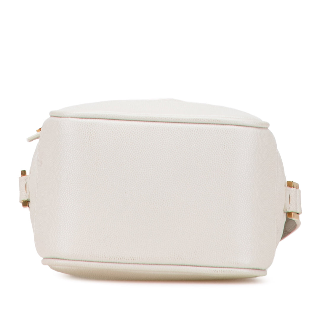 Saint Laurent Grain de Poudre Quilted 80's Vanity Bag Blanc – GABY PARIS Authentique