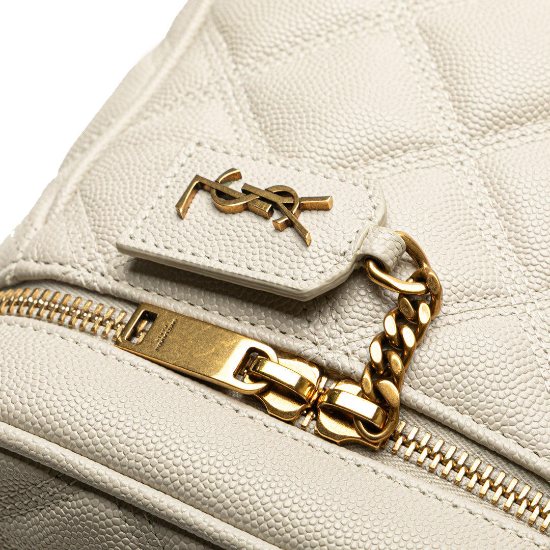 Saint Laurent Grain de Poudre Quilted 80's Vanity Bag Blanc – GABY PARIS Authentique