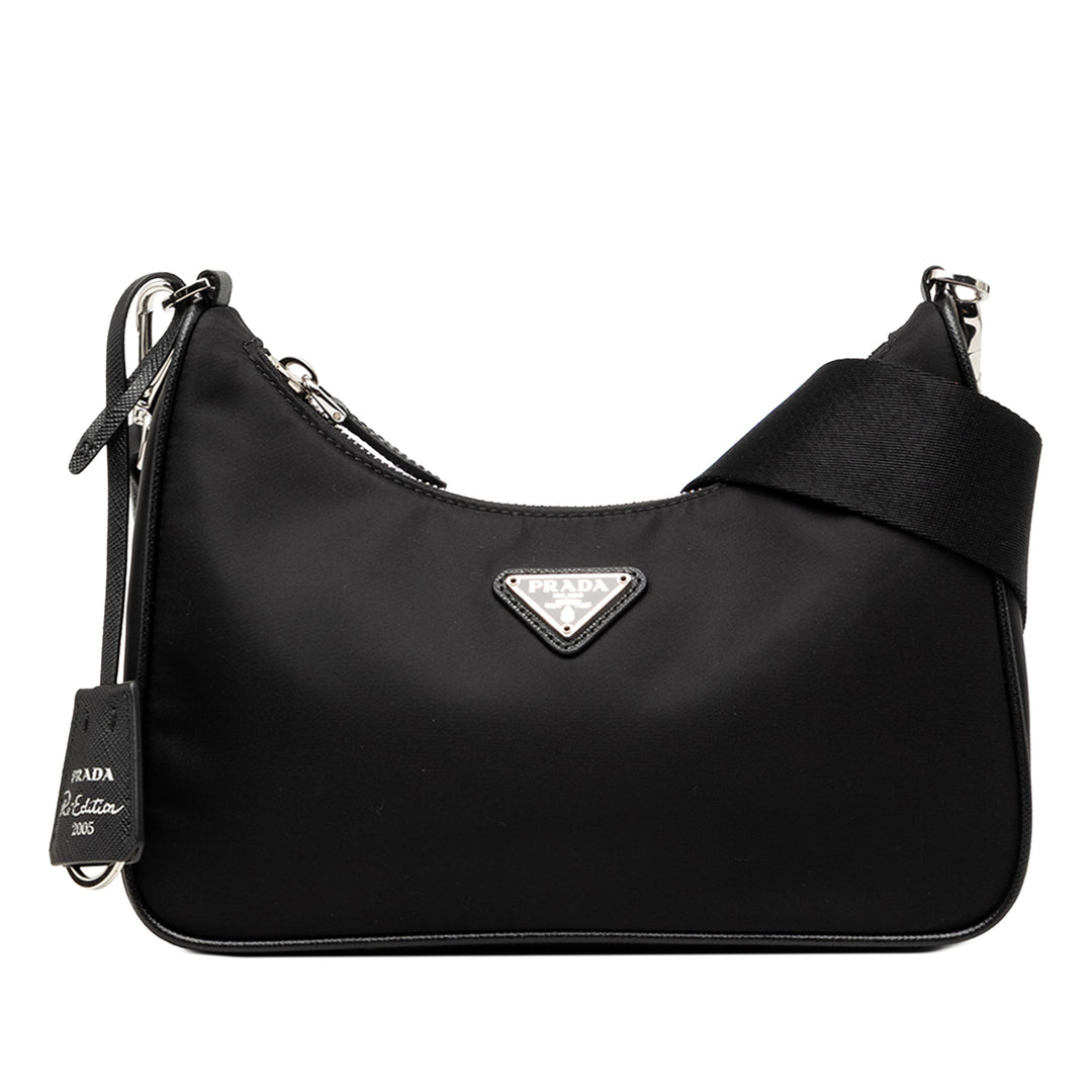 Prada à finitions Re Edition 2005 Sac Mini Saffiano Noir