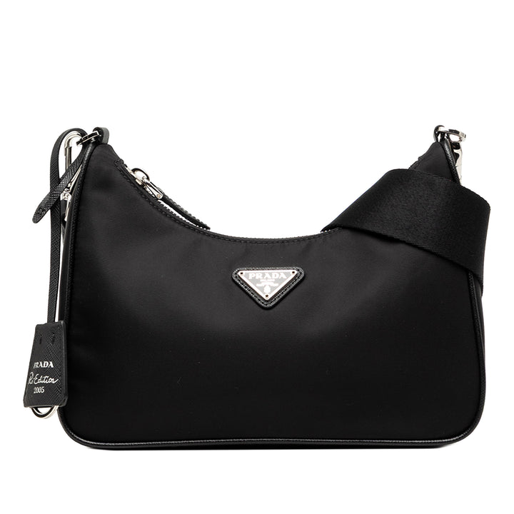 Prada à finitions Re Edition 2005 Sac Mini Saffiano Noir