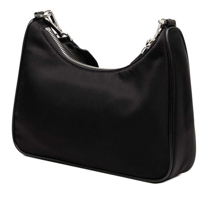 Prada à finitions Re Edition 2005 Sac Mini Saffiano Noir