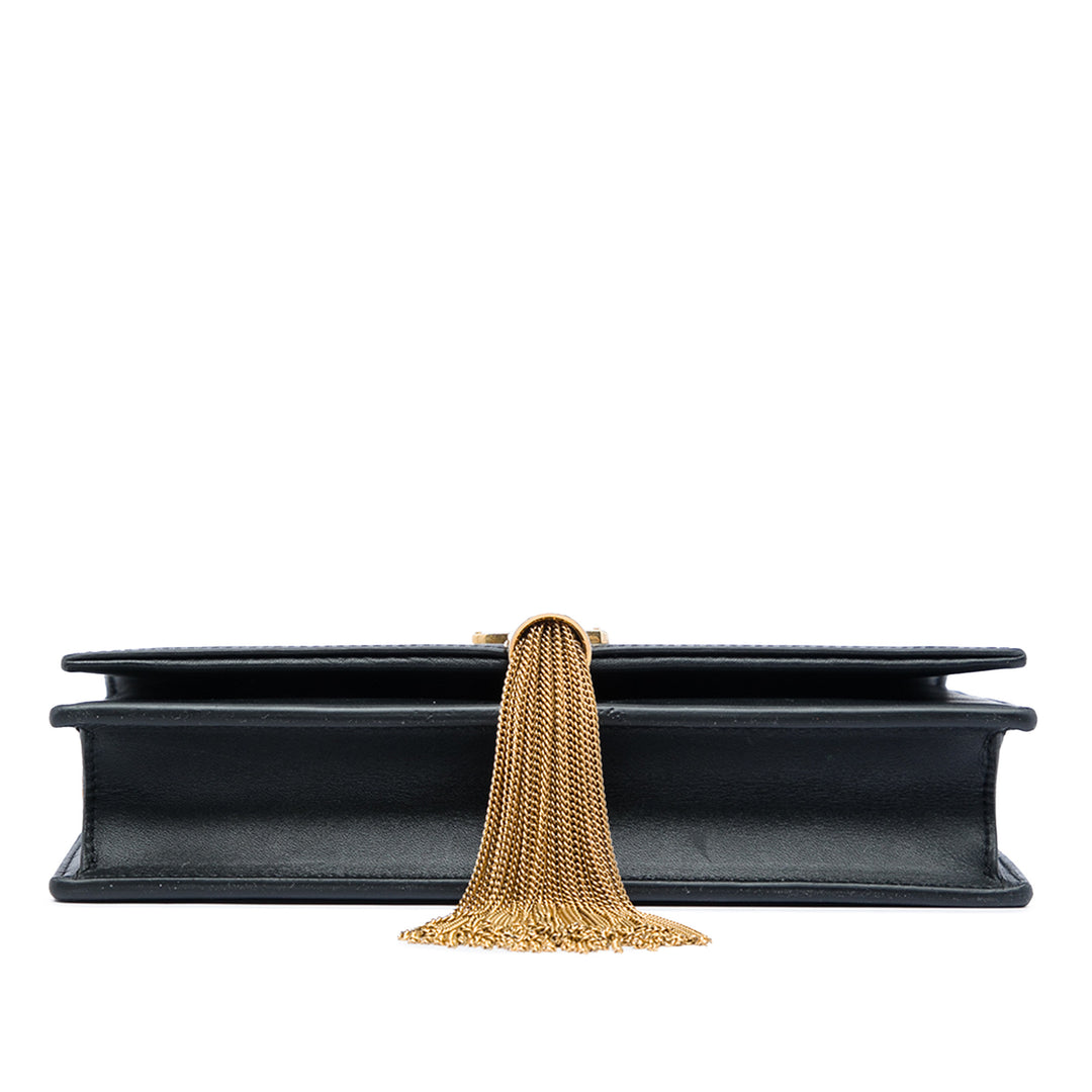 Saint Laurent Small Smooth Cuir de veau Monogram Kate Pompon Sac porté croisé