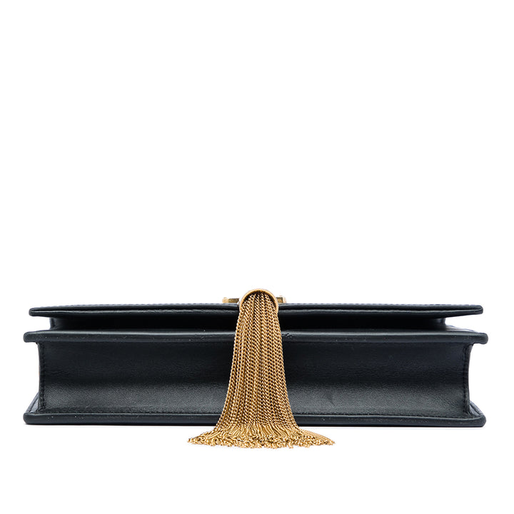Saint Laurent Small Smooth Cuir de veau Monogram Kate Pompon Sac porté croisé