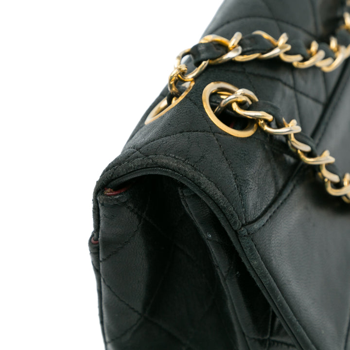 Quilted Lambskin Shoulder Bag Black - Gaby Paris