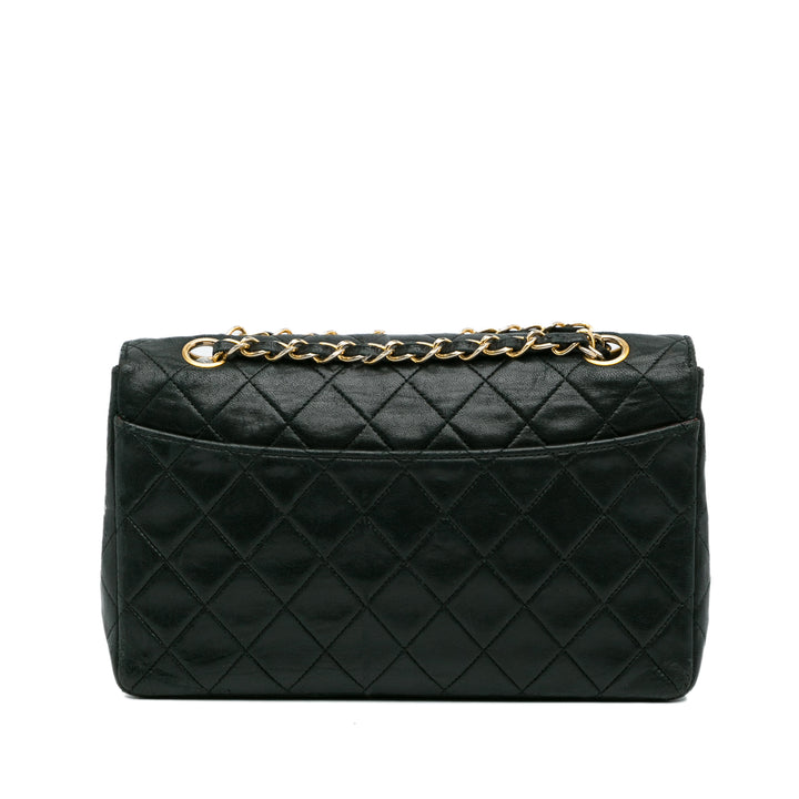 Quilted Lambskin Shoulder Bag Black - Gaby Paris