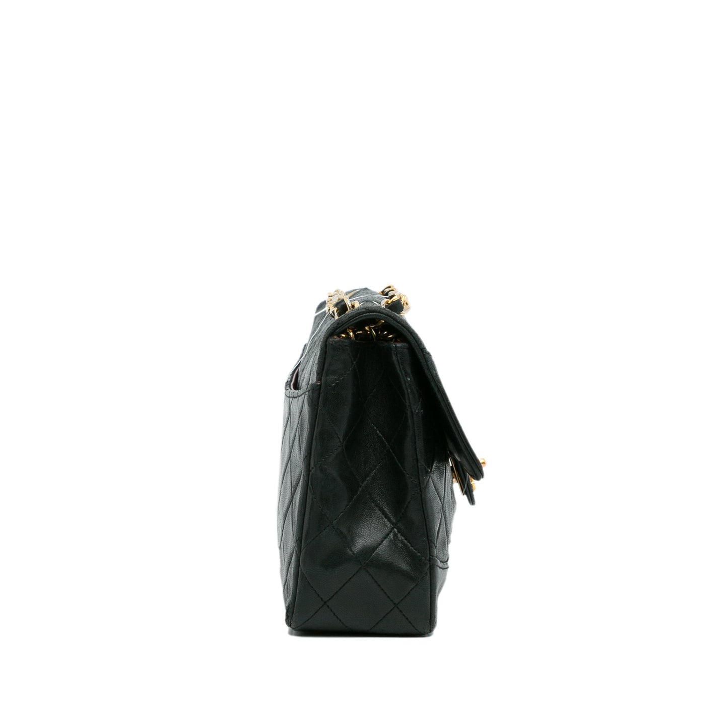 Quilted Lambskin Shoulder Bag Black - Gaby Paris