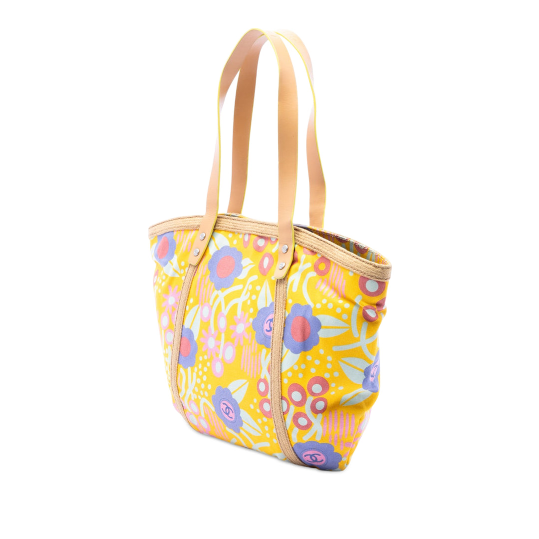 Chanel CC Toile High Summer Flower Cabas