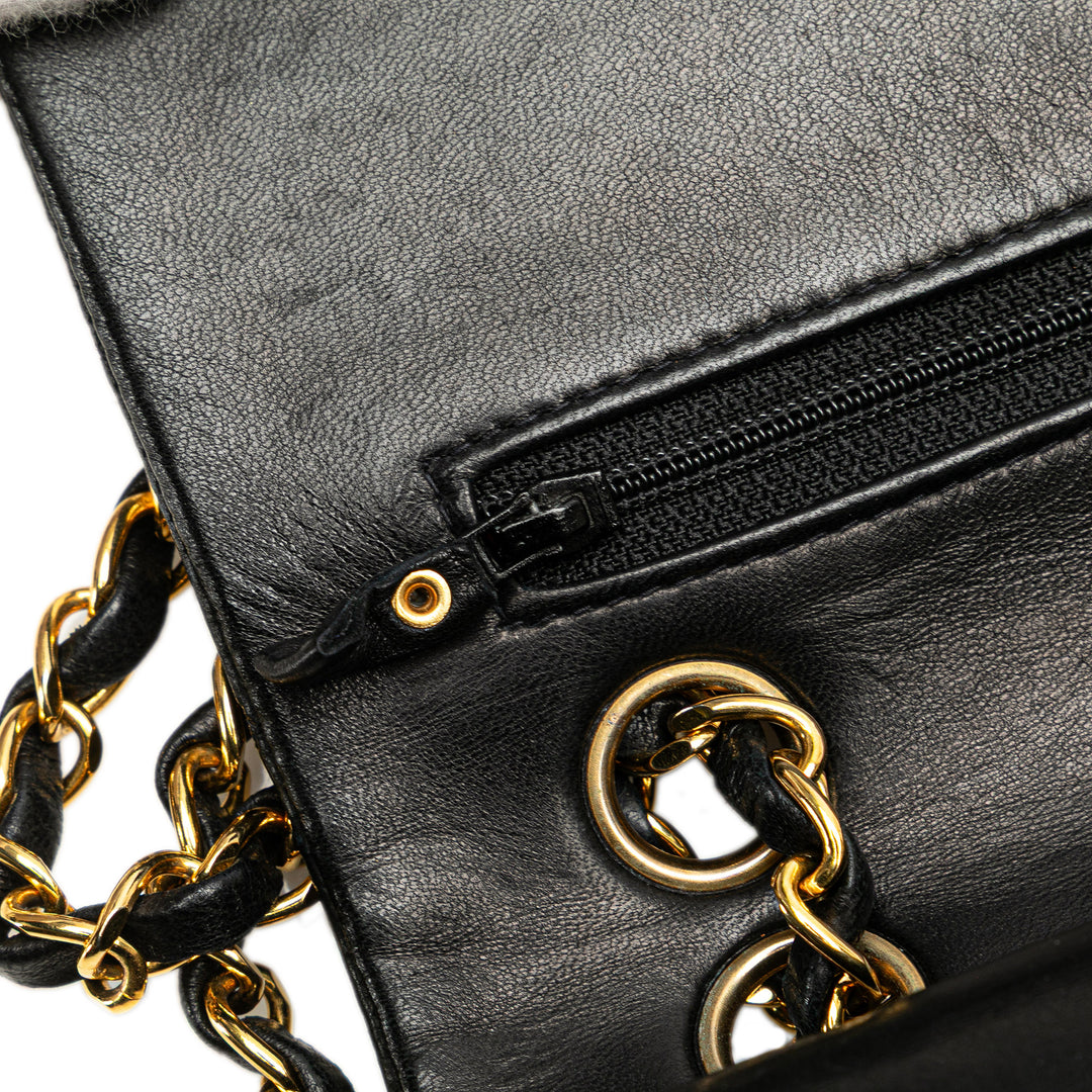 Small Classic Lambskin Double Flap Black - Gaby Paris