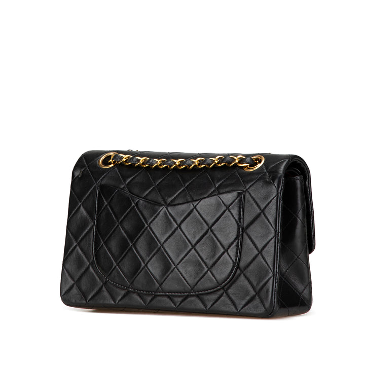 Small Classic Lambskin Double Flap Black - Gaby Paris