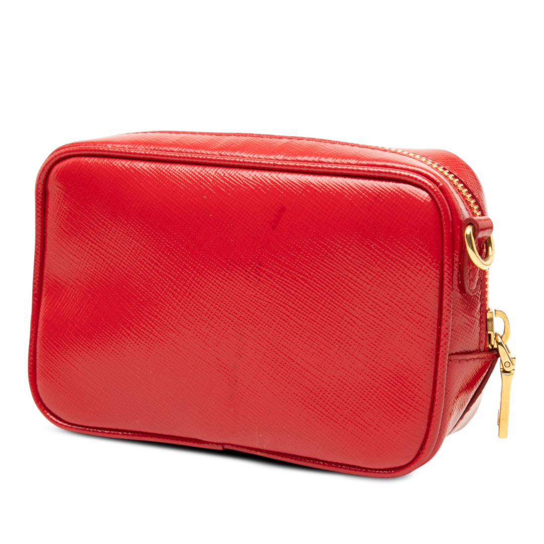 Prada Sac caméra Vernice Saffiano Mini Rouge – vue 2 – GABY PARIS
