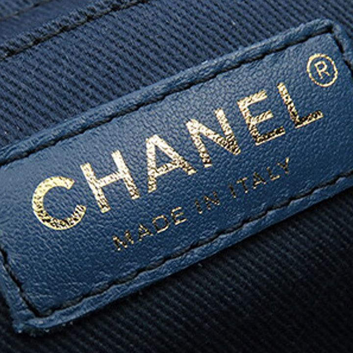 CC Quilted Denim Vanity Bag Blue - Gaby Paris