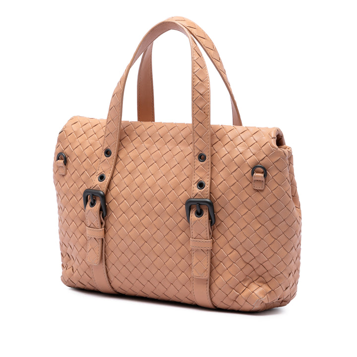 Intrecciato à rabat Sac nappa Marron