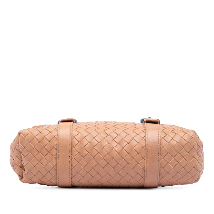 Intrecciato à rabat Sac nappa Marron