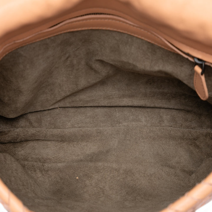 Intrecciato à rabat Sac nappa Marron