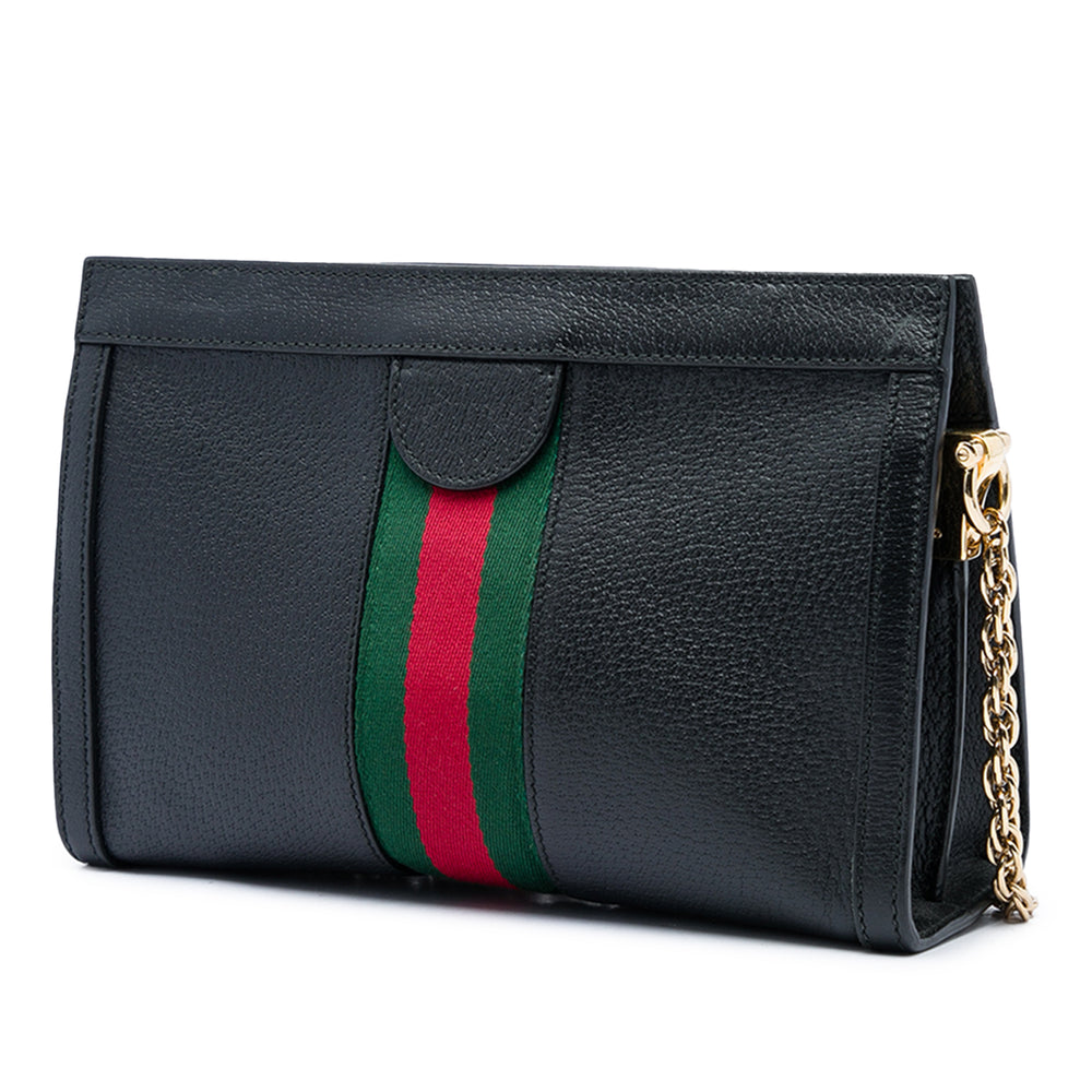 Gucci Sac bandoulière Web Ophidia Chaîne Petit Cuir de veau Noir – vue 2 – GABY PARIS
