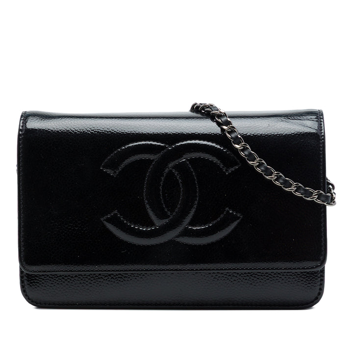 CC Wallet on Chain Cuir caviar Noir