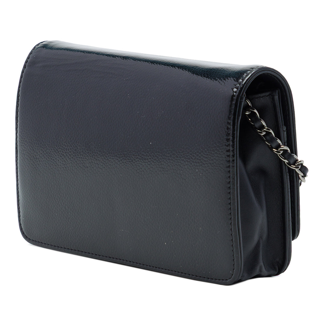 CC Wallet on Chain Cuir caviar Noir