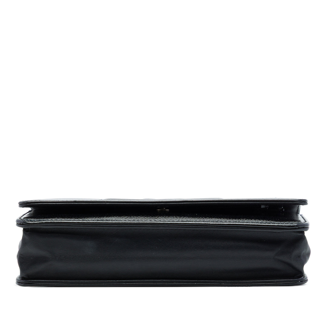 CC Wallet on Chain Cuir caviar Noir