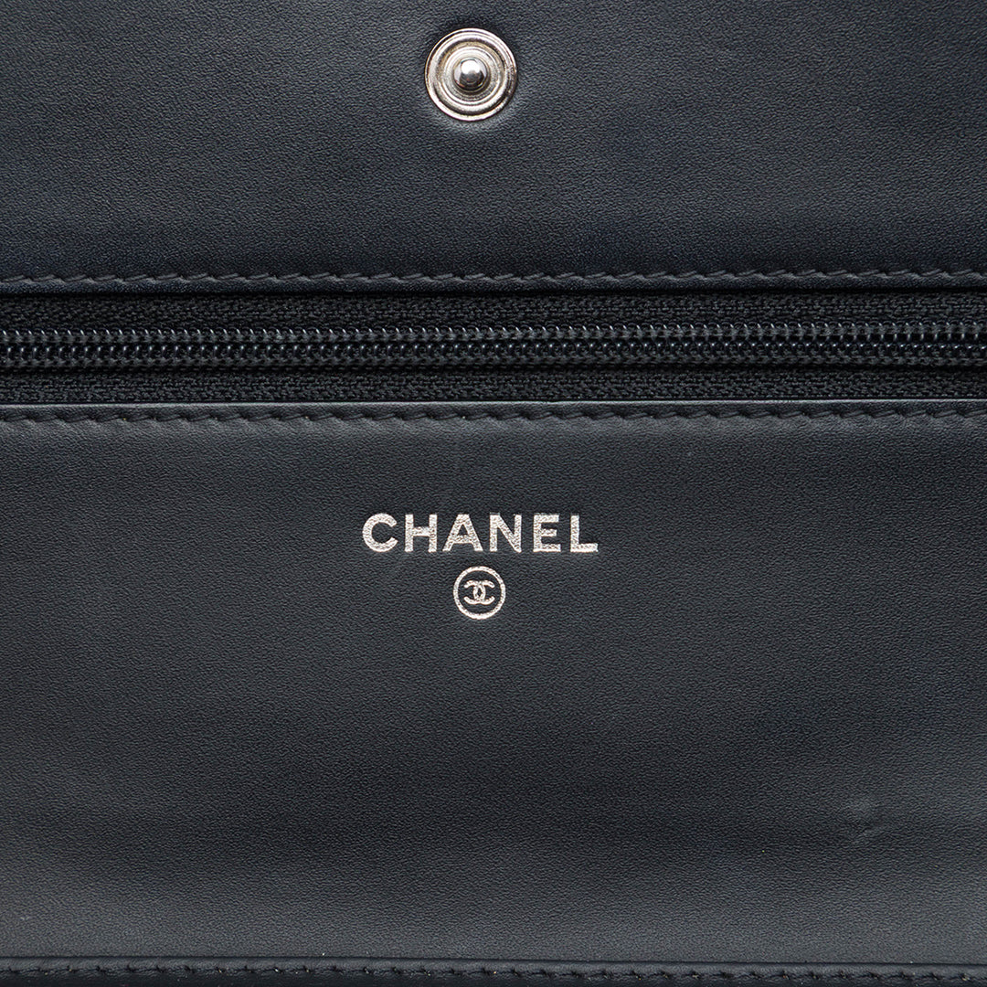CC Wallet on Chain Cuir caviar Noir