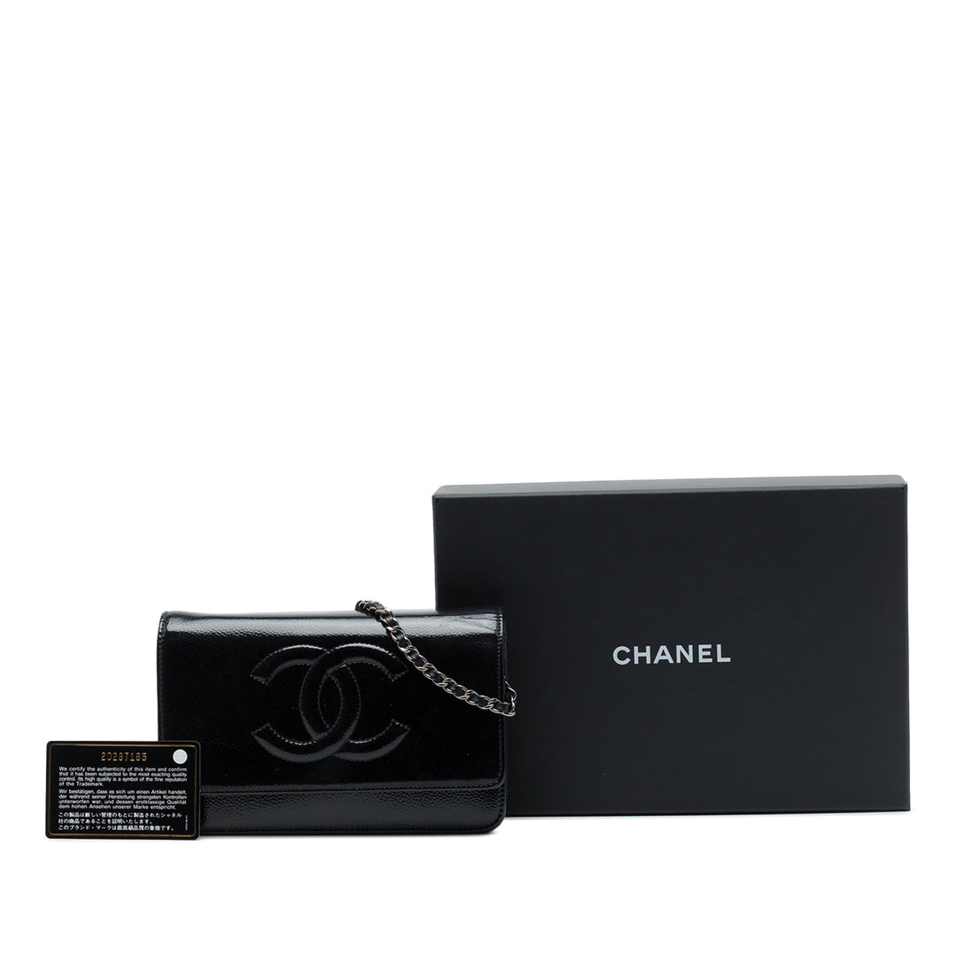 CC Wallet on Chain Cuir caviar Noir