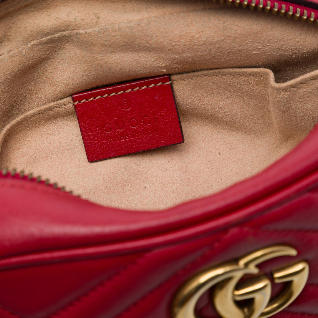 GG Marmont Matelasse Sac Mini Rouge