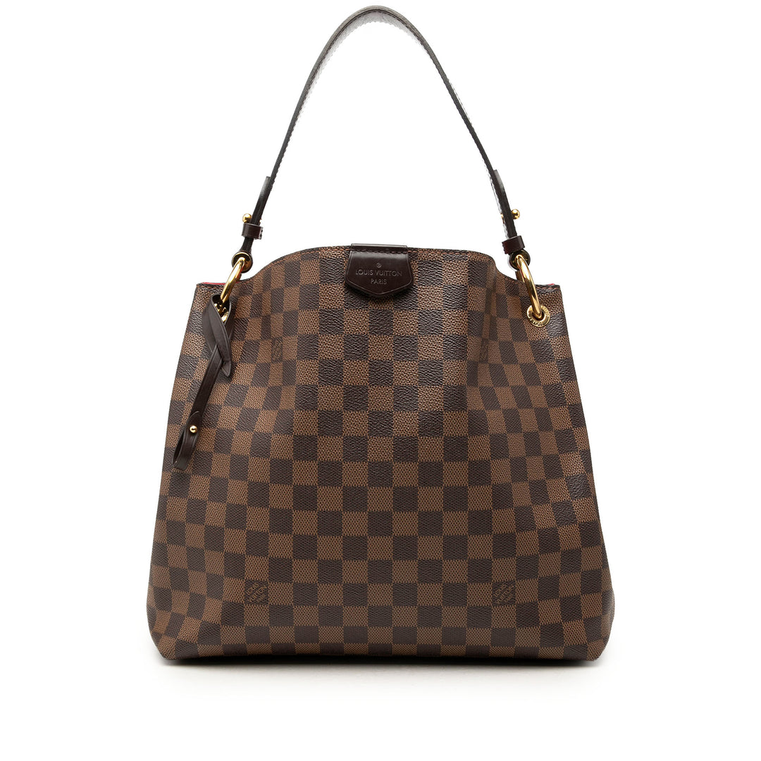 Louis Vuitton Sac porté épaule Graceful Damier Ébène PM Marron – vue principale – GABY PARIS