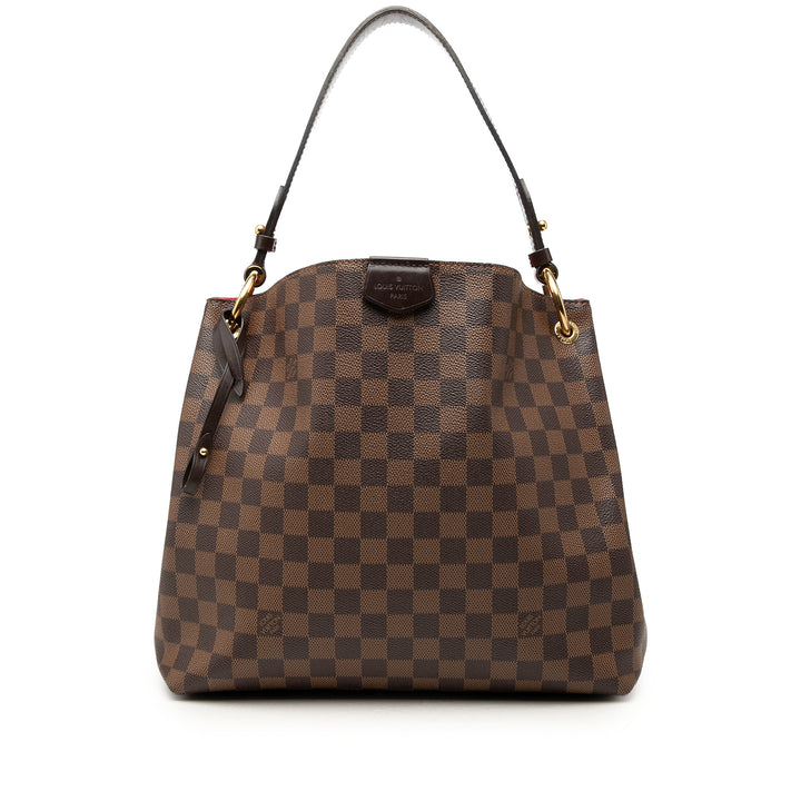 Louis Vuitton Sac porté épaule Graceful Damier Ébène PM Marron – vue principale – GABY PARIS