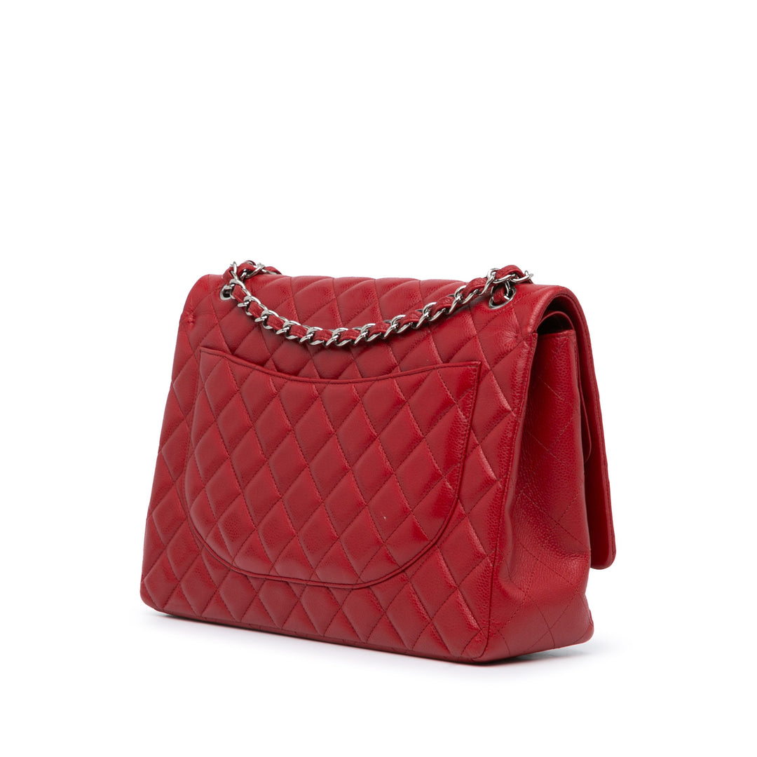 Chanel Maxi Classic Caviar Double Flap Red - GABY PARIS